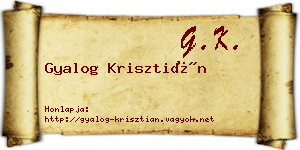 Gyalog Krisztián névjegykártya